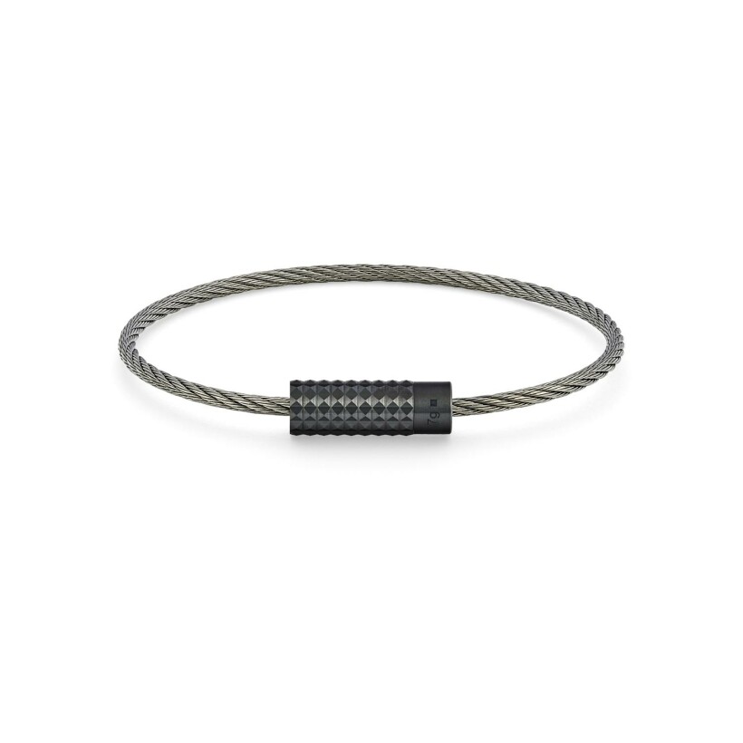 Le gramme Cable bracelet in black ceramic, 7 grams