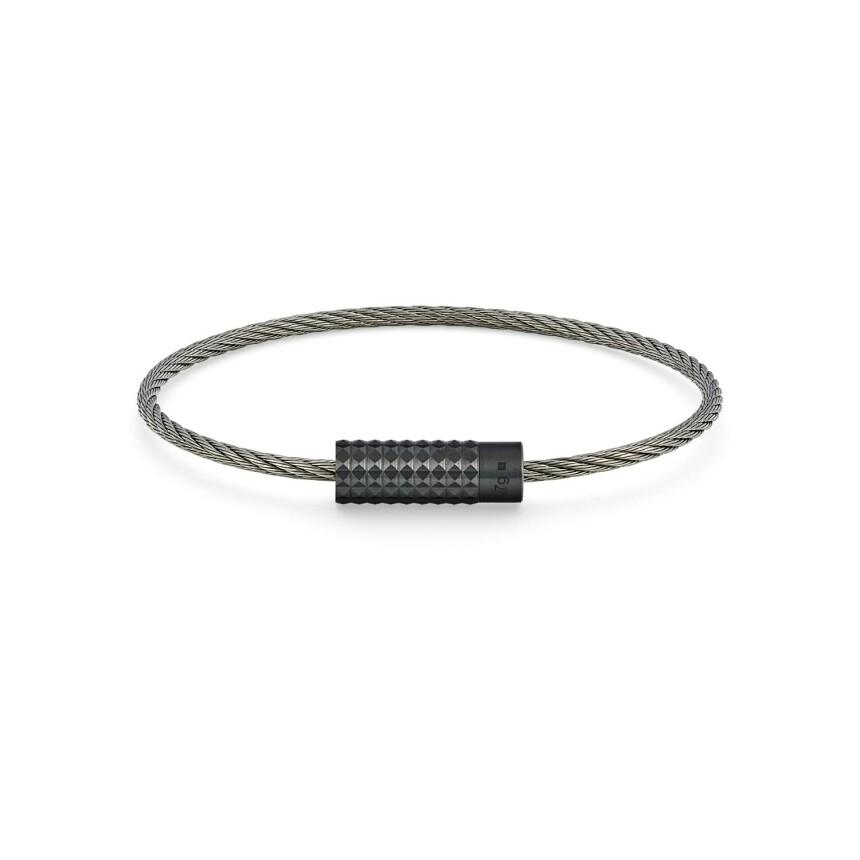 Le gramme Cable bracelet in black ceramic, 7 grams