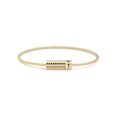 le gramme cable pyramid guilloché bracelet, yellow gold, 11 grams