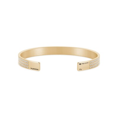 le gramme ribbon bracelet pave polished yellow gold, 27 grams