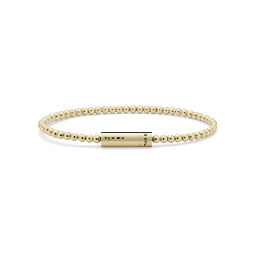 le gramme beads bracelet polished yellow gold, 15 grams