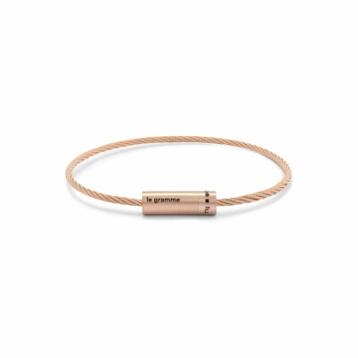 le gramme bracelet, red gold brushed cable, 11 grams