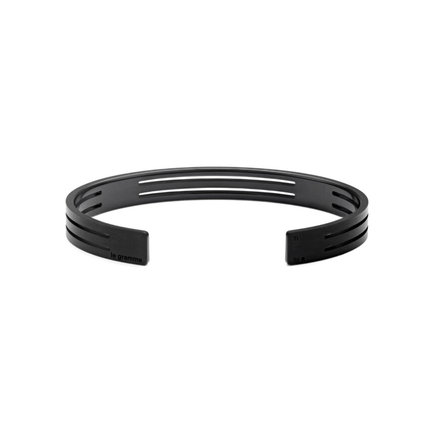 le gramme Ruban bangle bracelet, black titanium, 8 grams