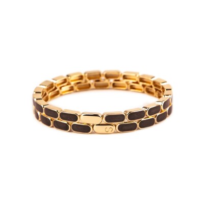 Bracelet Simone à Bordeaux Linéa Carrara Chocolat en métal doré émaillé