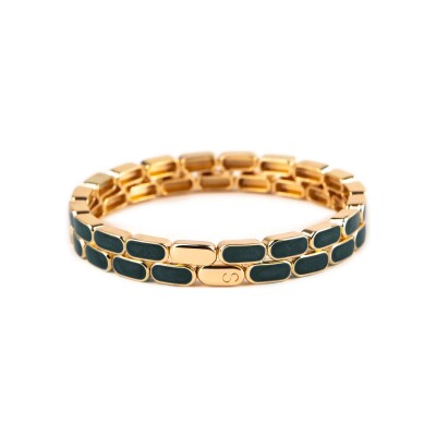 Bracelet Simone à Bordeaux Linéa Carrara Laurier en métal doré émaillé
