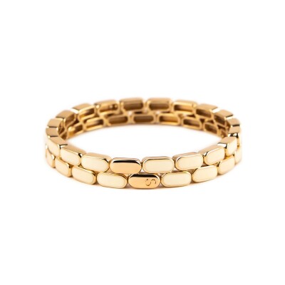 Bracelet Simone à Bordeaux Linéa Crème en métal doré émaillé
