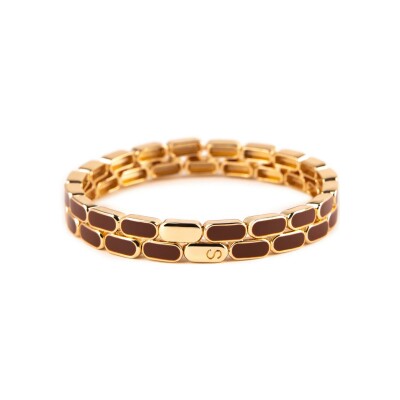 Bracelet Simone à Bordeaux Linéa Noisette en métal doré émaillé