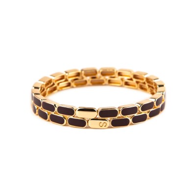 Bracelet Simone à Bordeaux Linéa Raisin en métal doré émaillé