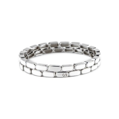 Bracelet Simone à Bordeaux Linéa Silver Blanc en métal émaillé