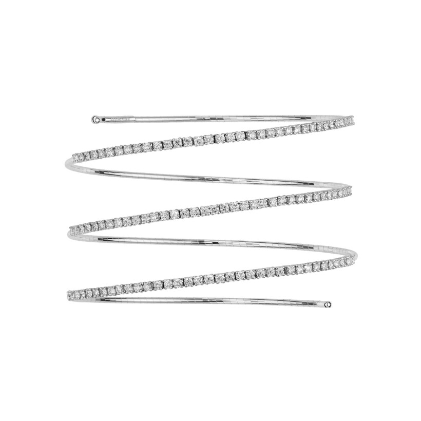 Bracelet 3 rangs Mattia Cielo Tennis en or blanc, titane et diamants