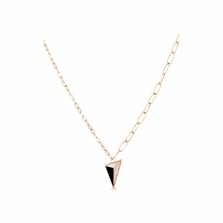 Atelier Nawbar Mini Dima pendant, yellow gold, diamonds, black mother of pearl and onyx