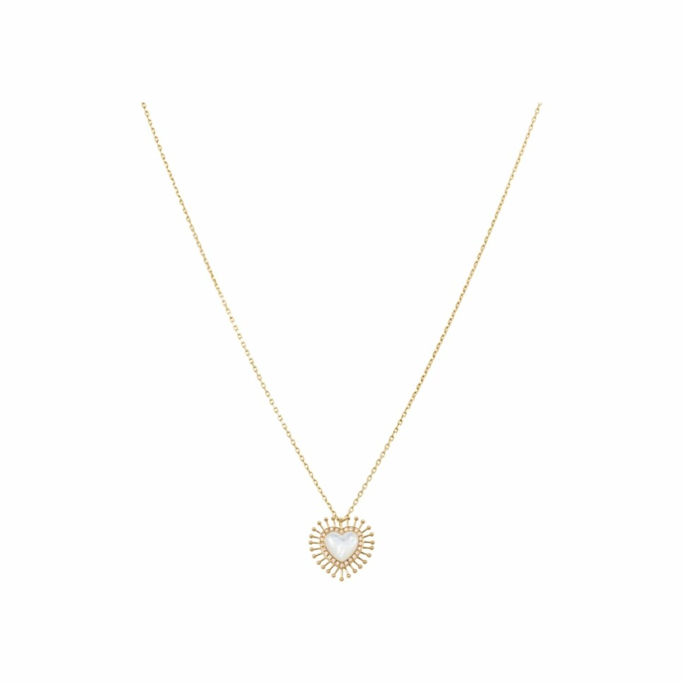 Atelier Nawbar All Hearts on Me pendant, yellow gold, mother of pearl and diamonds