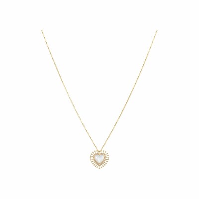 Pendentif Atelier Nawbar All Hearts on Me en or jaune, nacre et diamants