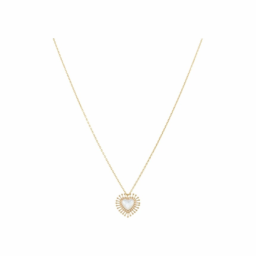 Atelier Nawbar All Hearts on Me pendant, yellow gold, mother of pearl and diamonds