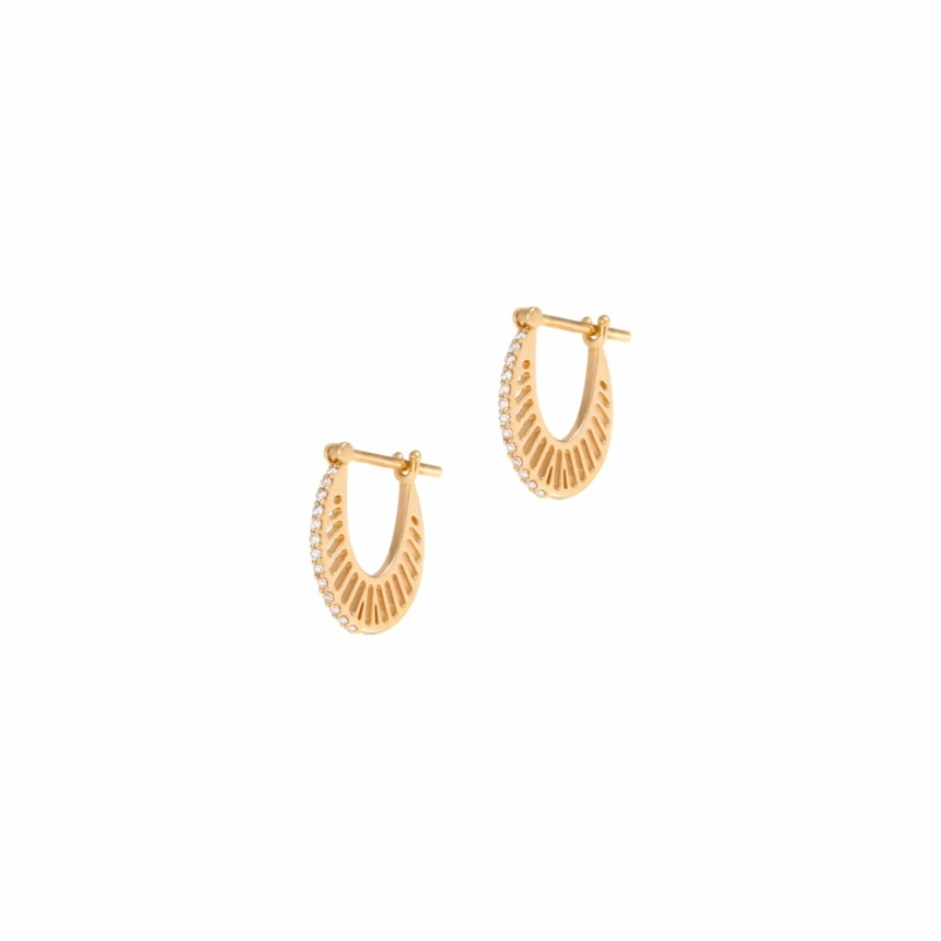 Boucles d'oreilles créoles Atelier Nawbar en or jaune et diamants