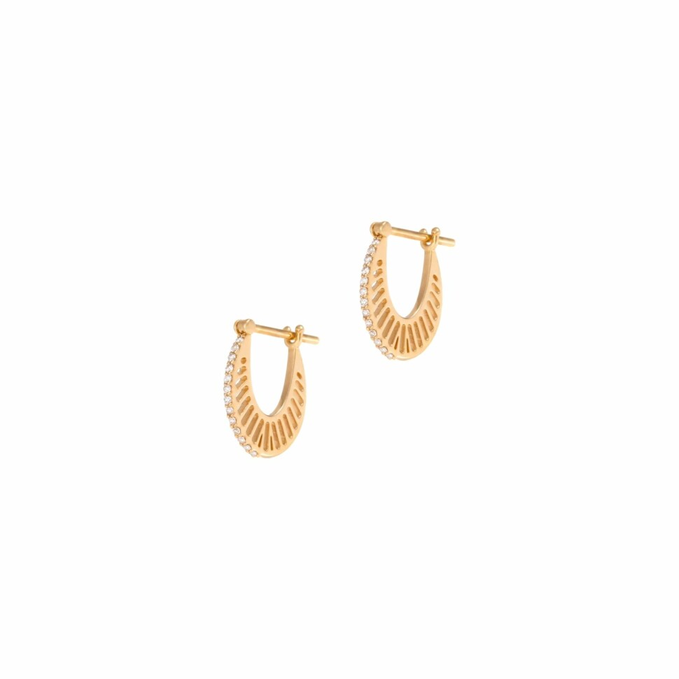 Boucles d'oreilles créoles Atelier Nawbar en or jaune et diamants