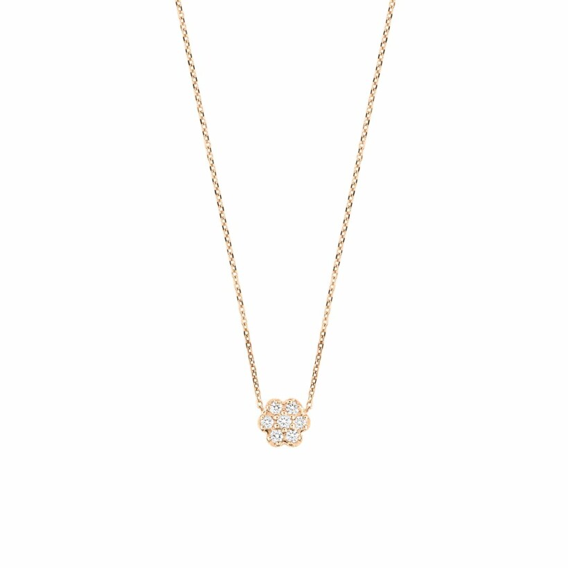 GINETTE NY DIAMOND LOTUS necklace, rose gold and diamond