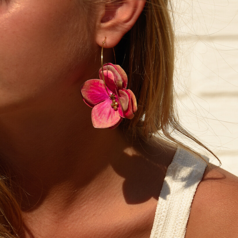 Les boucles d’oreilles dépareillées Rosekafé asymétrique Fleuries