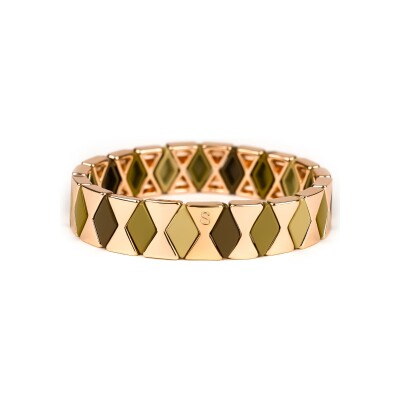 Bracelet Simone à Bordeaux Losange Fauve en métal doré émaillé