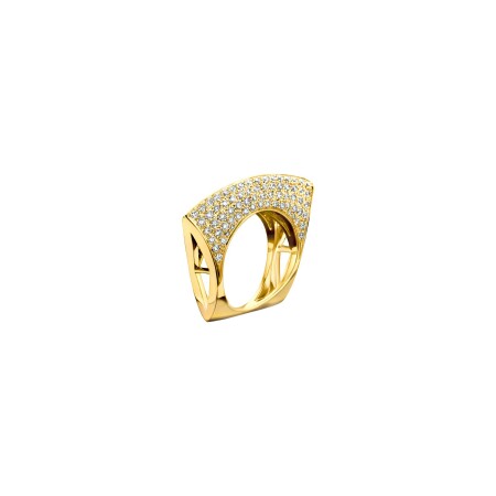 Bague Dries Criel Lotus en or jaune et diamants