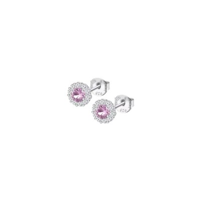 Boucles d'oreilles Lotus Silver Pure Essential en argent et oxydes de zirconium