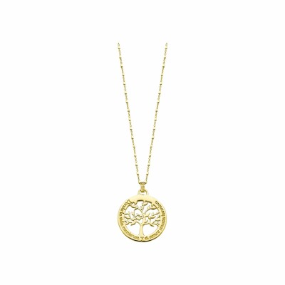 Collier Lotus Tree Of Life arbre de vie en argent doré