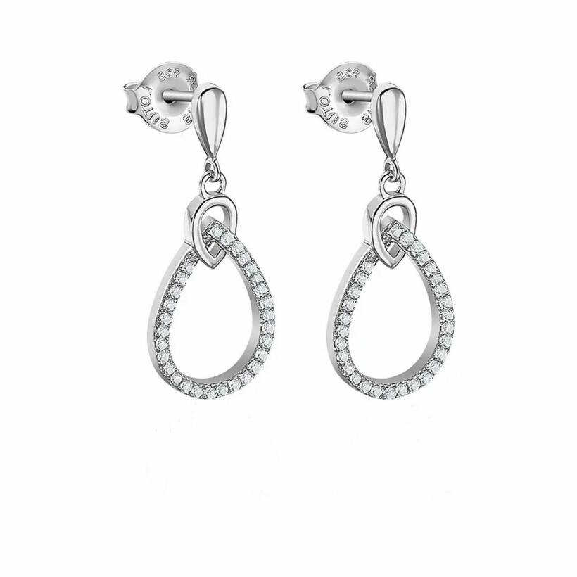 Boucles d'oreilles Lotus Silver Pure essential en argent et oxydes de zirconium