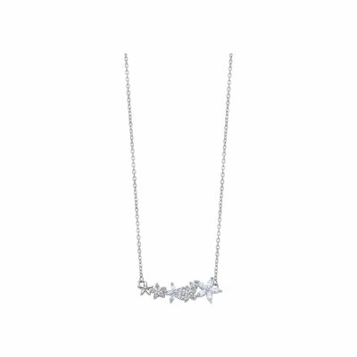 Collier Lotus Pure Essential fleur en argent et oxydes de zirconium