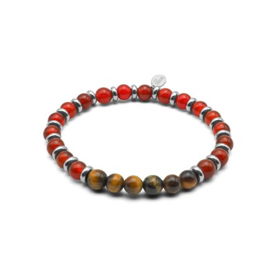 Bracelet Lily Parker en oeil de tigre et cornaline