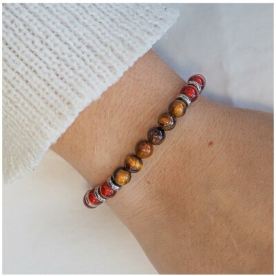 Bracelet Lily Parker en oeil de tigre et cornaline