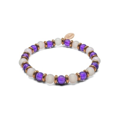 Bracelet Lily Parker en améthyste et quartz rose
