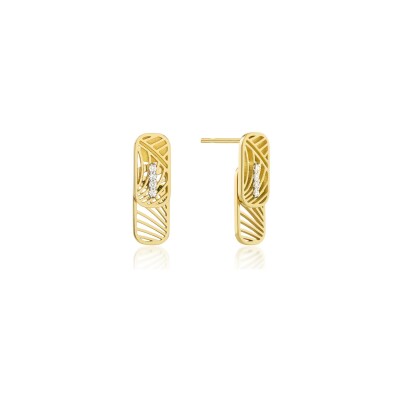 Boucles d'oreille Luísa Rosas Tribe Journey en or jaune, diamant et Tourmaline