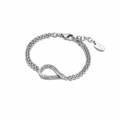 Bracelet Lotus Style Bliss en acier et oxydes de zirconium