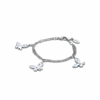Bracelet Lotus Style Rainbow Fleurs en acier et oxydes de zirconium