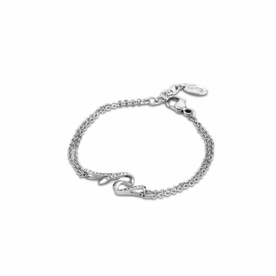 Bracelet Lotus Style Urban Woman en acier et oxydes de zirconium