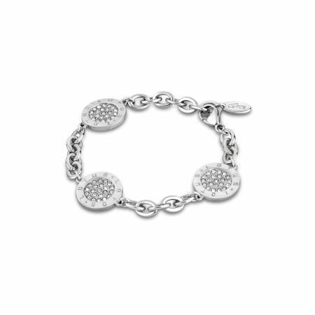 Bracelet Lotus Style Bliss en acier et oxydes de zirconium