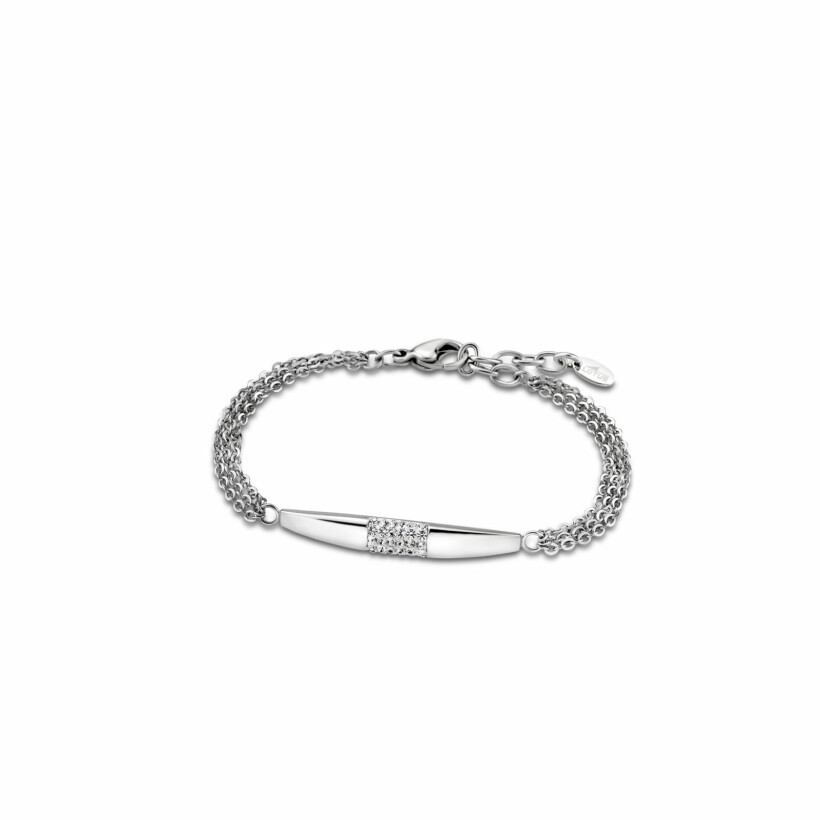 Bracelet Lotus Style Bliss en acier et oxydes de zirconium