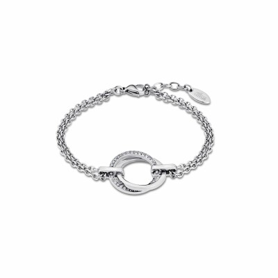 Bracelet Lotus Style Urban Woman Cercle en acier et oxydes de zirconium