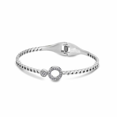 Bracelet Lotus Style Bliss en acier et oxydes de zirconium