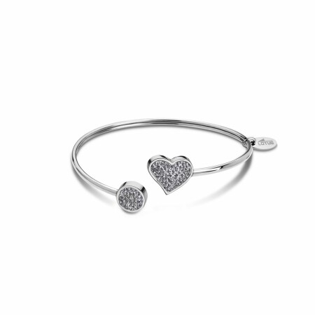 Bracelet Lotus Style Bliss Coeur en acier et oxydes de zirconium