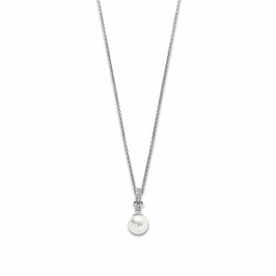 Collier Lotus Style Pearls en acier et perle