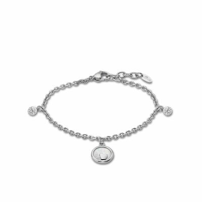 Bracelet Lotus Style Woman's heart en acier et nacre