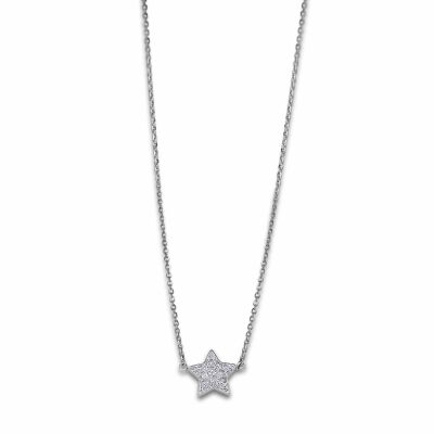 Collier Lotus Style Rainbow Etoile en acier et oxydes de zirconium