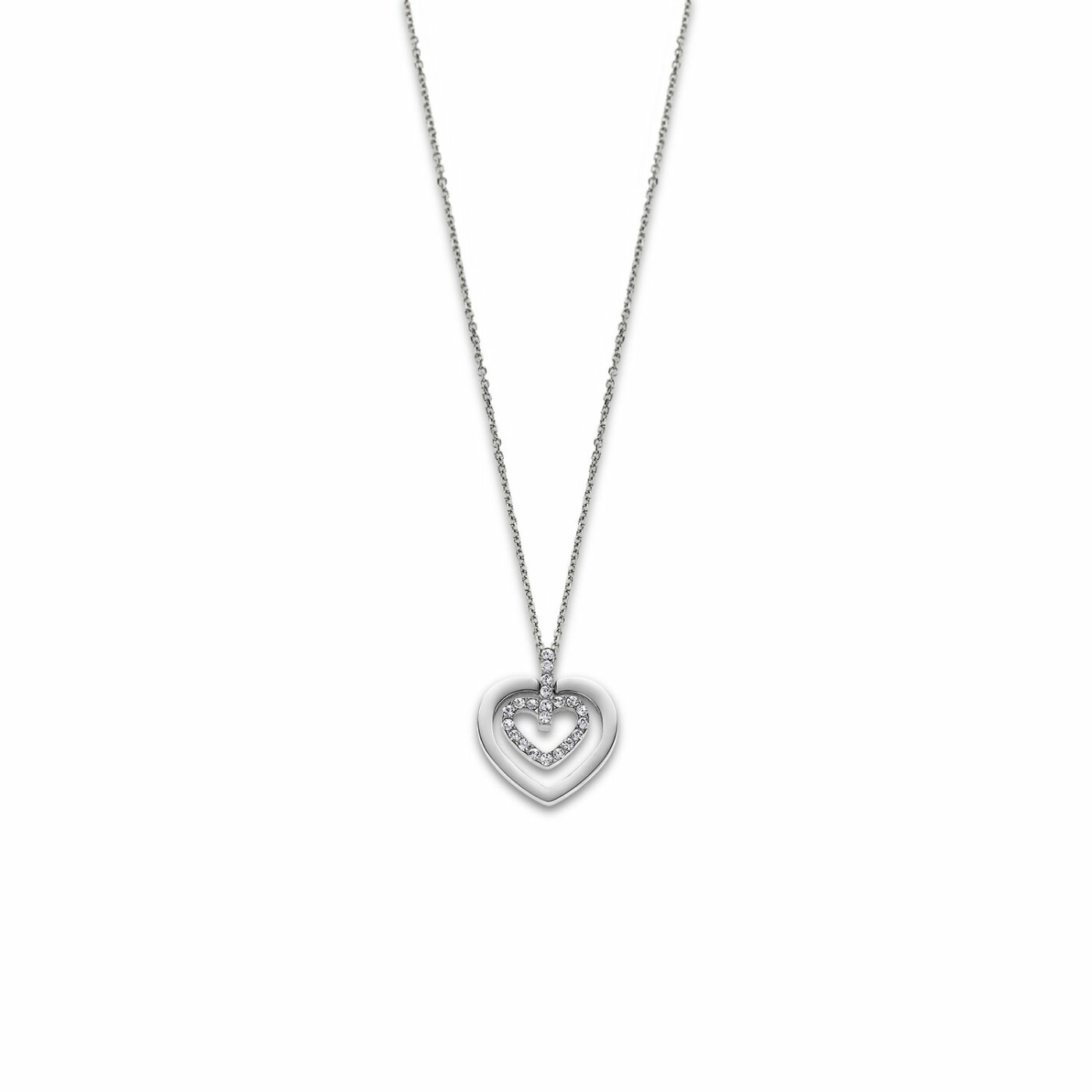 Collier Lotus Style Bliss Coeur en acier