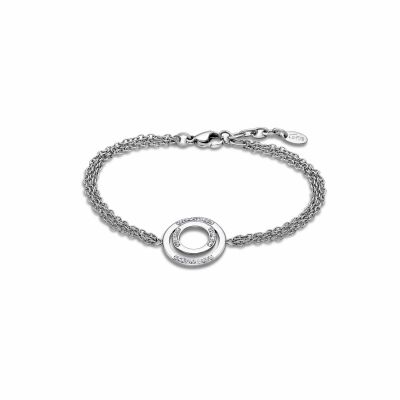 Bracelet Lotus Style Bliss Rond en acier et oxydes de zirconium