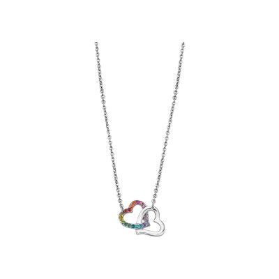 Collier Lotus Style Woman'S Heart en acier et oxydes de zirconium