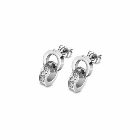 Boucles d'oreilles Lotus Style Bliss en acier et oxydes de zirconium