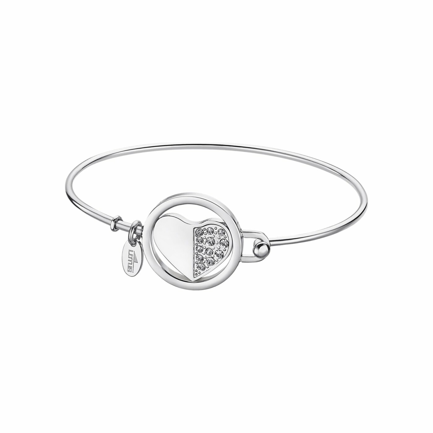 Bracelet Lotus Millennial cœur en acier et oxydes de zirconiums