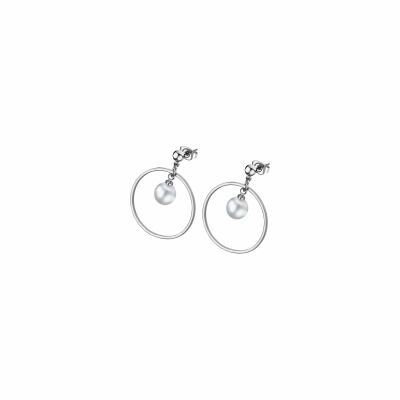 Boucles d'oreilles Lotus Historique en acier et perles