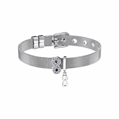 Bracelet Lotus Bliss infin en acier et oxydes de zirconiums